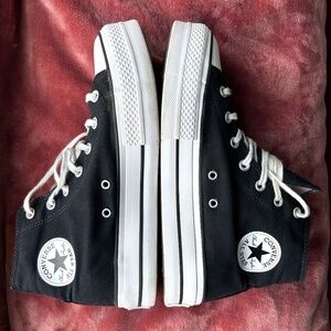 Converse Chuck Taylor All Star Lift Platform Black Canvas Women’s Size 10, UK 8
